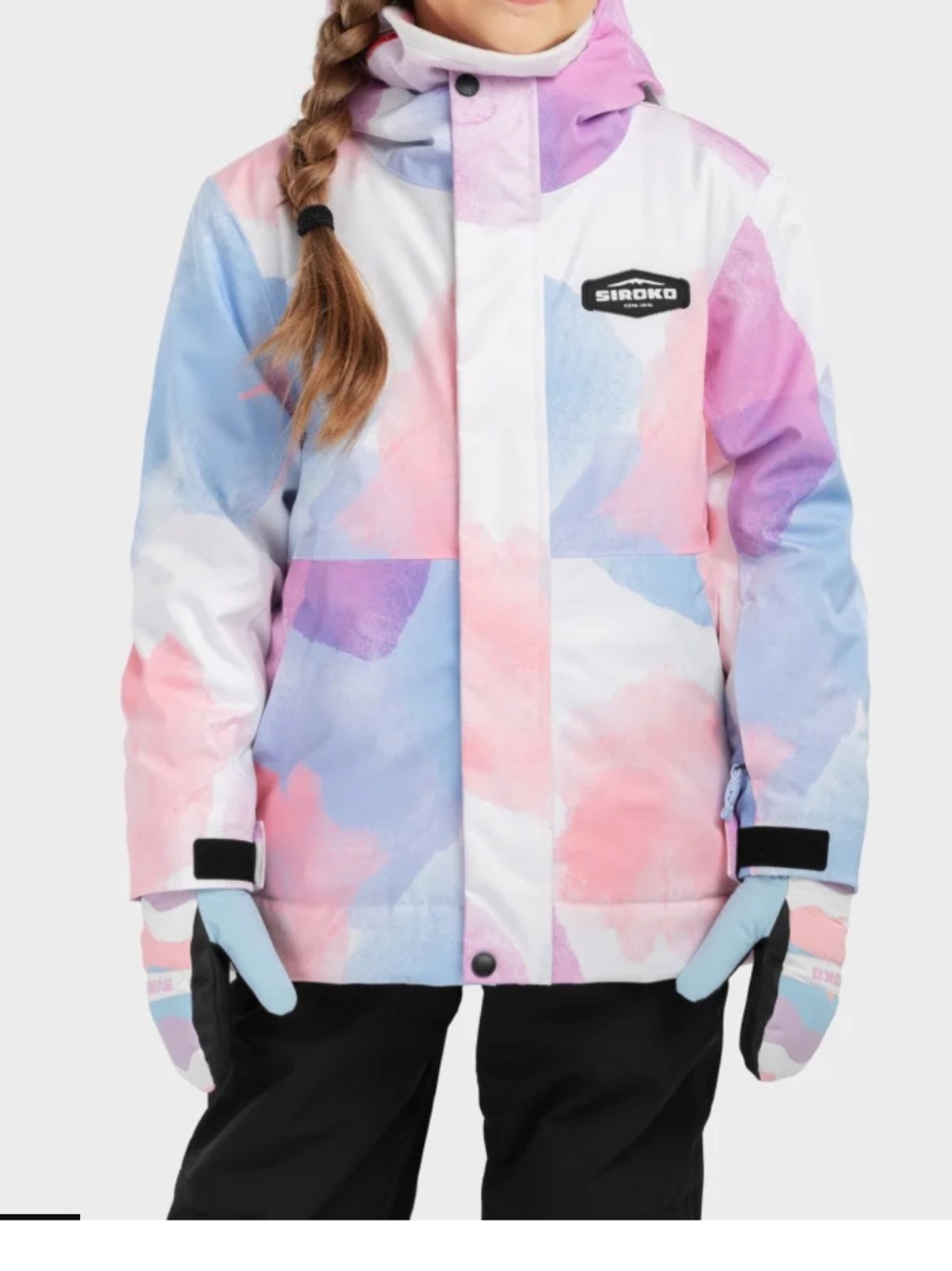 Siroko Girls' Pastel Watercolor KW1-G DREAMY ski/snowboard/snow Jacket